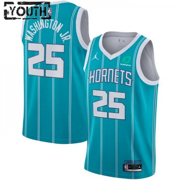 Charlotte Hornets Trikot PJ Washington 25 Jordan 2022-23 Icon Edition Teal Swingman - Kinder